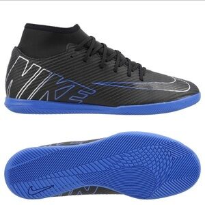 Nike Mercurial Superfly 9 Shadow Black Blue Soccer Cleats Indoor Shoes Men 8.5